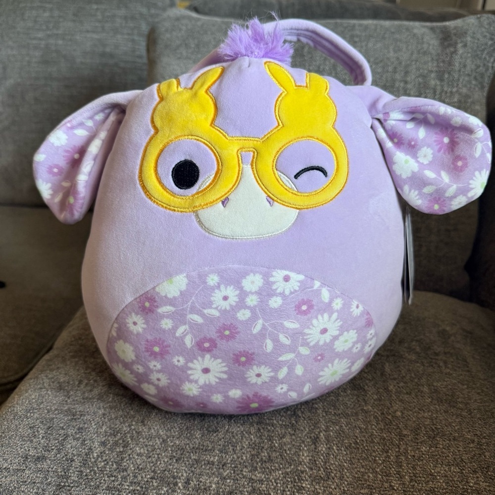 Squishmallows Lavender Plush Delzi bag version Easter